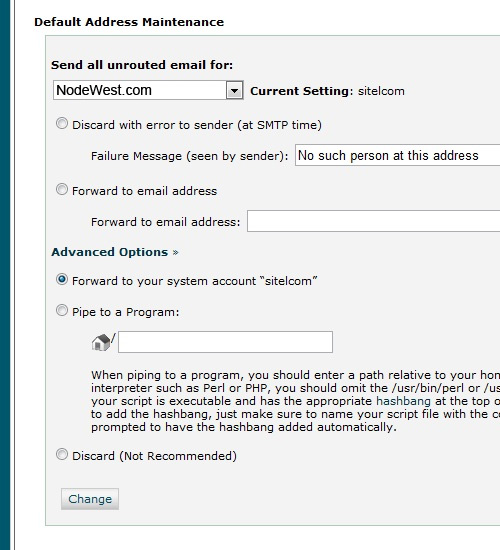 Configure your default address.